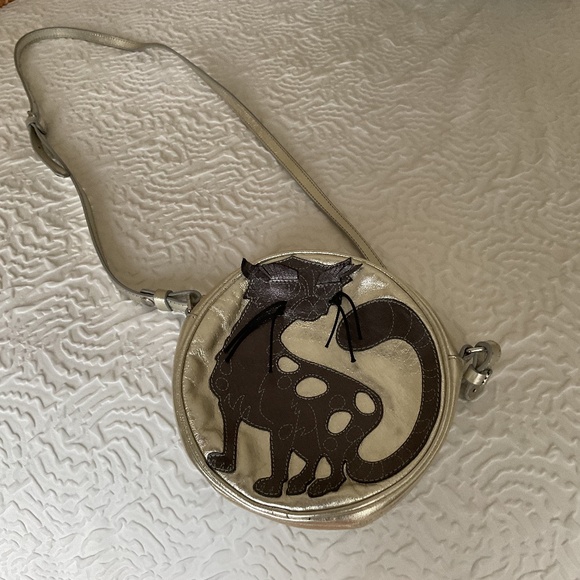 Just Cavalli Silver and Black Cat Shoulder Bag - Picture 1 of 3